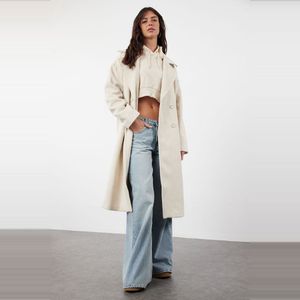 Trendyol Oversized, Wijde, Wollen Cachetjas Van Steen Twoaw21Kb0038