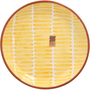 Casa Cubista - Schaal met streepjespatroon geel 27cm - Schalen