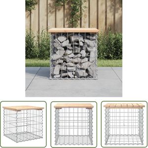 vidaXL Houten Tuinbank - Tuinbank - Tuinbank schanskorfontwerp 43x44x42 cm massief grenenhout - Grenenhouten Tuinbank - Schanskorfbank - Buitendecoratie