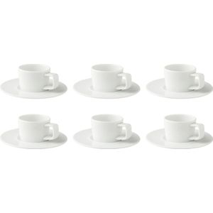 Palmer Espressokop en schotel White Delight 7 cl - 13 cm Wit Porselein 6 stuk(s)