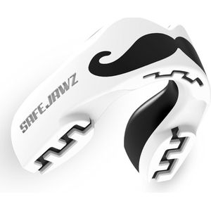 Safejawz Gebitsbeschermer Extro-Series Moustache Wit/Zwart Junior