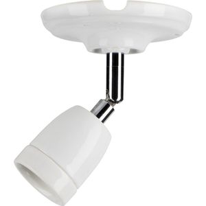 Plafond / Wandlamp Porselein Wit E27 verstelbare arm