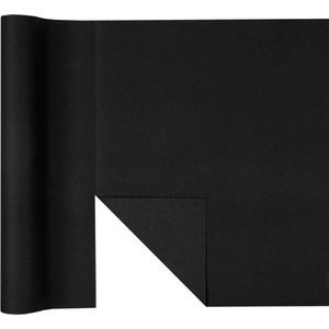 Tafelloper 3 in 1 Airlaid zwart afscheurbaar 3 stuks - Totale lengte 14.4m - Effen kleuren tafellopers - Feestartikelen - Themafeestversiering