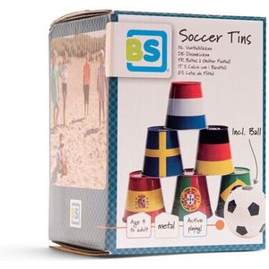 BS Voetbalblikken - Buitenspeelgoed - Voetbalspel - Vanaf 4 jaar - Metaal - 6 Blikken