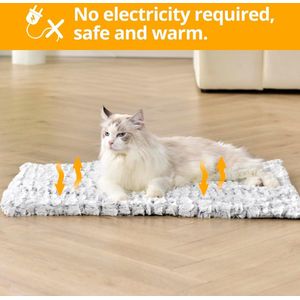 Zelfverwarmend kattenbed, 60 x 45 cm, huisdier-zelfverwarmende mat, elektrische vrije verwarmingsmat voor honden, verwarmde hondendeken, machinewasbaar