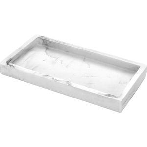 Emibele Sieraden Organizer Hars Tray - Badkamer Keuken Dressoir - Vanity Tray voor Sieraden Ring Cosmetica - Grind Wit