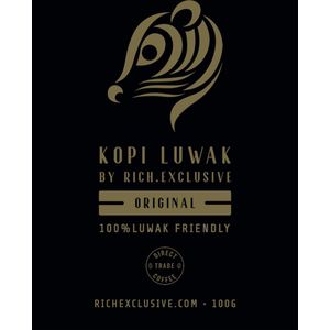 Kopi Luwak koffie. 100 gram ongemalen bonen. Direct Trade. Single Origin. The Original by Rich.Exclusive.