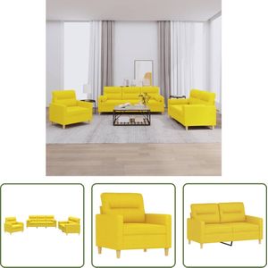 The Living Store Loungeset - Modern - Bankstellen - 138 x 77 x 80 cm - Lichtgeel