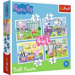 Trefl Peppa pig 4-in-1 puzzel - 12/15/20/24 stukjes