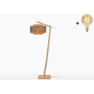 Vloerlamp - BHUTAN - Bamboe - Large (50x30cm) - h. 176 cm - Met LED-lamp