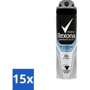 Rexona Men - Invisible Ice Fresh - Deodorant Spray - 150 ml - Bulkverpakking - 15 stuks