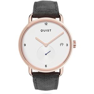 QUIST - Lott dameshorloge - grijs suede - roségoud - zilverwit - 36mm