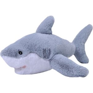 Wild Republic Pluche knuffel witte haai - haaien/vissen knuffels - 30 cm