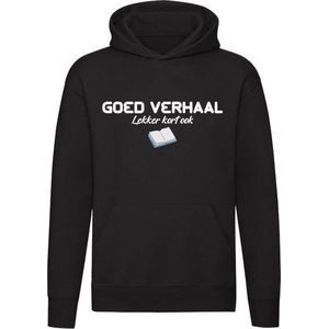 Goed verhaal lekker kort ook Hoodie - lezen - boek - kort - praten - zeveren - gesprek - unisex - trui - sweater - capuchon