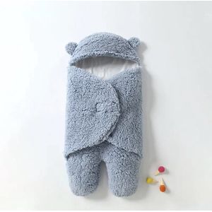 IL BAMBINI - Zachte fleece teddy beer - Inbakerdoek - Slaapzak - Newborn - Blauw