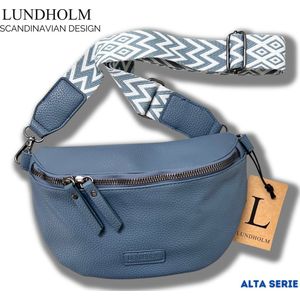 Lundholm heuptasje dames festival blauw - bag strap tassenriem met schouderband voor tas - cadeau voor vriendin | Scandinavisch design - Alta serie - crossbody tas dames Blauw