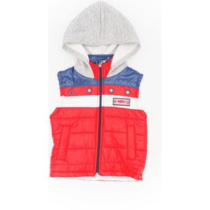 kinderkleding 3 delige set - jongen kleding - broekje - bodywarmer met capuchon - sweatshirt - 3 delige set - jongen set - rood - maat 80/86