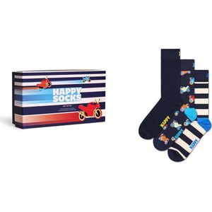 Happy Socks unisex giftbox 3P sokken navy blauw II