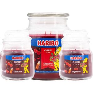 Haribo kaarsen Cherrycola set 3 - 1x groot 2x klein