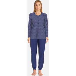 Götzburg Pyjama lange broek - Blau-dunkel-punkte - maat 48 (48) - Dames Volwassenen - 100% katoen- 250175-4009-637-48