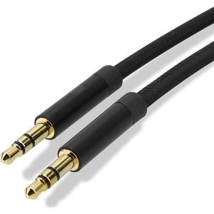 Cadorabo Aux Audio Kabel 3.5mm 2m in ZWART - Stereo Jack Kabel Compatibel met Populaire Apparaten met 3.5mm Aux Aansluiting