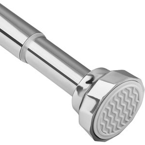 Telescoop Douchegordijnstang - Zonder Boren - Zilver - 73-256 cm