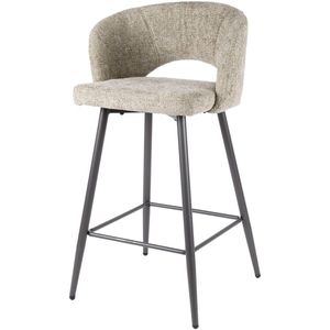 Barkruk Set van 2 - Barkrukken met Rugleuning - Barkrukken met Armleuning - Barkrukken Industrieel Buiten - Barkruk Buiten - Ronde Barkrukken - Barstoel met Stalen Frame - Keukenstoel