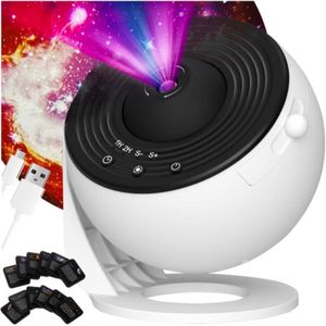 ''Izoxis - LED Sterrenprojector - Sterren projector - Sterrenprojector - Sterrenhemel - Galaxy Projector - Realistisch Planetarium en Nachtlicht met 12 Kosmische Projecties, 360° Roterend en Timerfunctie - Inclusief Gratis E-Book''