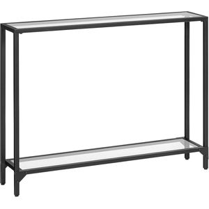 Consoletafel van 100 cm met Gehard Glas – Klassiek & Transparant Dressoir voor Hal, Woonkamer of Ingang | Zwart