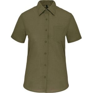 Kariban Overhemd in onderhoudsvriendelijk polykatoen-popeline korte mouwen dames K548 - Light khaki - L