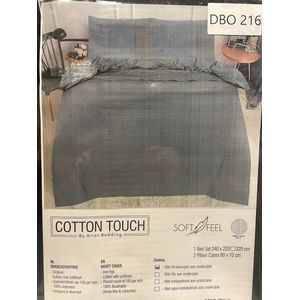 Cotton Touch - Dekbedovertrek - 240x220 cm - grijs stip
