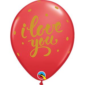 Qualatex - Ballonnen opdruk i love you rood (25 stuks)