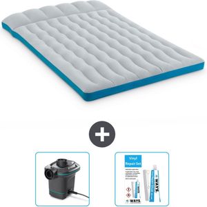 Intex Campingmat - 2-Persoons - 127 x 193 x 24 cm - Blauw - Inclusief Pomp en Reparatieset