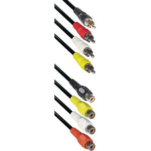 Tulp composiet 4x RCA audio video verlengkabel - 1,5 meter