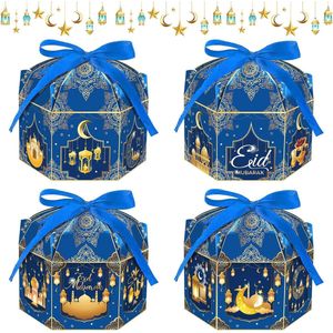 Eid Mubarak geschenkdozen, 12 stuks ramadan geschenkzakjes, moslim maanslot, decoratieve geschenkdoos, doe-het-zelf ramadan dozen voor snoep, koekjes, chocolade, ramadan party geschenkdozen