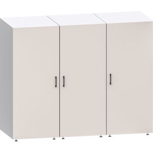 SmartWall - Lage Opbergkast Set van 3 - Flexibele Opbergruimte en Modern Design - Wit