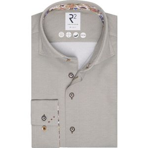 R2 Overhemd Knitted Groen - Maat 42 - Heren - Overhemden Casual