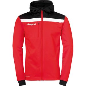 Uhlsport Offense 23 Trainingsjack Met Capuchon Kinderen - Rood / Zwart / Wit | Maat: 116