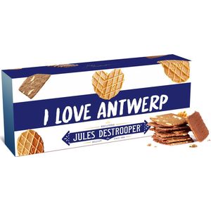 Jules Destrooper Amandelbrood met chocolade - ""I love Antwerp / J'aime Anvers"" - 2 dozen met Belgische koekjes - 125g x 2
