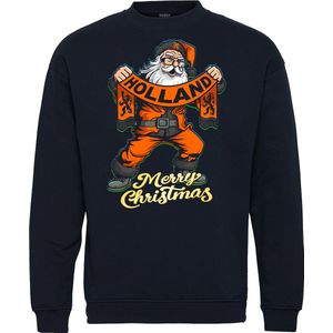 Kersttrui Kerstman Holland | Foute Kersttrui Dames Heren | Kerstcadeau | Nederlands elftal supporter | Navy | maat L