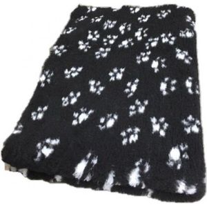 Topmast Vetbed - Hondendeken - Benchmat -puppykleed dierenmat - Zwart voetprint Anti-Slip - 150x100 cm machinewasbaar