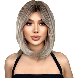 Velox Damespruik – Pruiken Dames - Hair Wig – Haarstuk – Wasbaar – Kambaar – Hoge Kwaliteit – Dames Haar – Kort – Blond