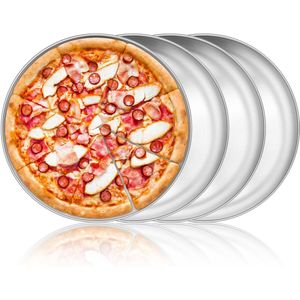 Inovra ® Set van Vier Ronde Bakplaten voor Perfecte Pizza's van 30 cm Diameter
