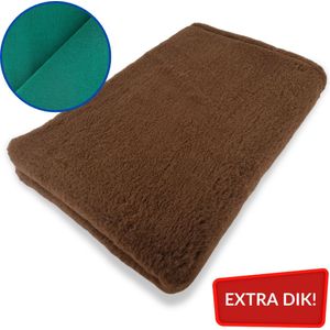 Vetbed PROF - Hondenmat - 35 MM Dikte - Bruin Effen - 150 x 100 CM - Dierenmat Groene Rug - Benchmat - Hondenkleed - Machine Wasbaar - Voor Hond, Kat en Cavia