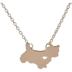 24/7 Jewelry Collection Westie Ketting - West Highland white terrier - Hartje - Hond - Goudkleurig