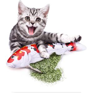 Kattenspeelgoed - kattenspeelgoed vis - kattenspeelgoed met kattenkruid - interactief kattenspeelgoed & kattenkruid speelgoed - katten munt & speelgoed voor katten kat kitten 16 x 5 x 3 cm