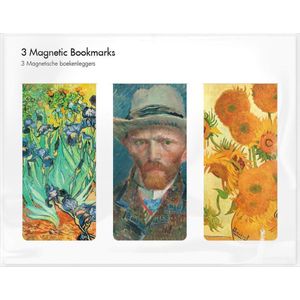 Set van 3, Magnetische boekenleggers , Vincent van Gogh : Zonnebloemen, Zelfportret, Irissen