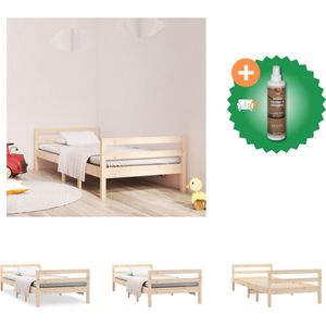 vidaXL Bed Frame - Klassiek Grenenhout - 195.5 x 95.5 x 52.5 cm - 90 x 190 cm - Bed - Inclusief Houtreiniger en verfrisser
