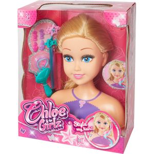 Kaphoofd - Styling hoofd - Pop - Super model - Inclusief accesoires - Kapper speelgoed - Met haarspeldjes en sieraden - Extra dik haar