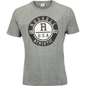 Russell Athletic - Men SS Crewneck Tee - T-shirts - S - Grijs